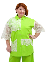 Жакет-рубашка с кружевом Лайм