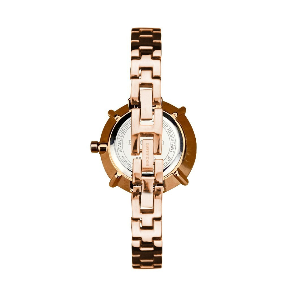 Часы Boccadamo Loving Rosegold Silver LO004 BW/RG с минеральным стеклом, кристаллами Swarovski