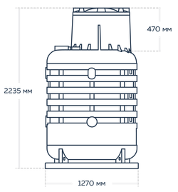 Кессон для скважины Мультпласт Термит 2-5 вертикальная (1270x1270x2270см;96кг;зеленый) - арт.555485.4