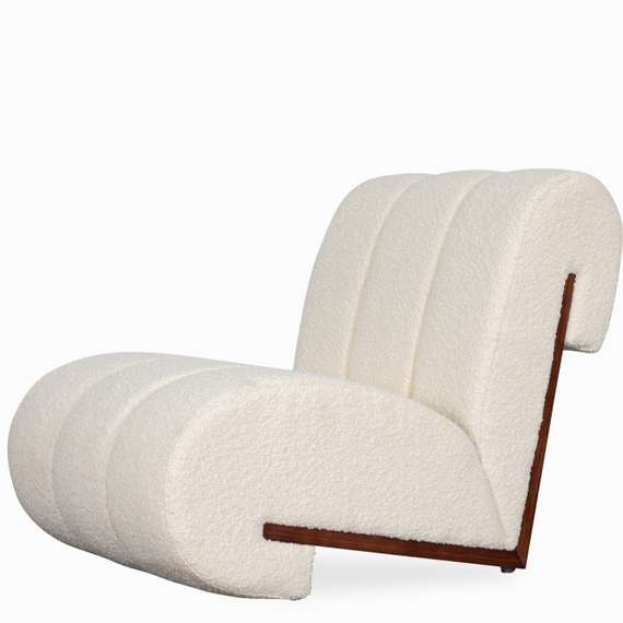 Лаунж-кресло Mesnil, молочное букле