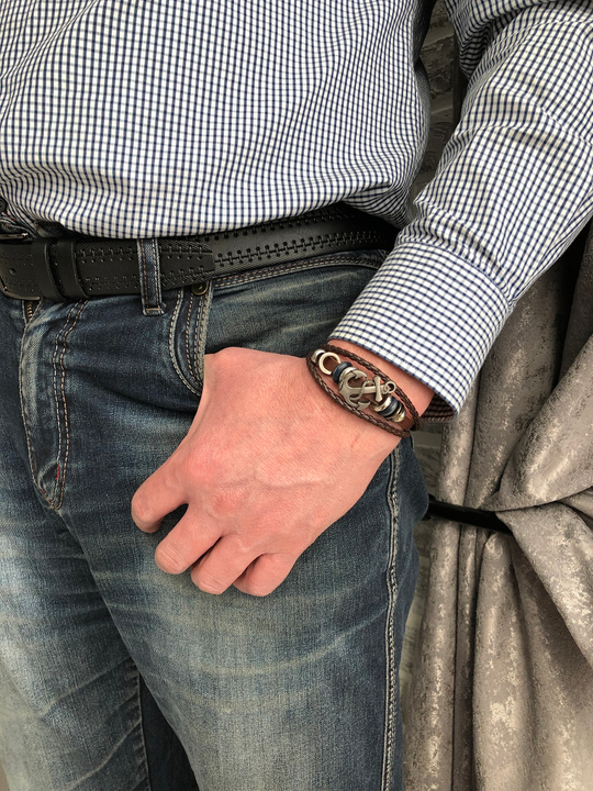 браслет мужской "Стиль" якорь 1258080