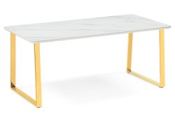 Керамический стол Селена 2 180х90х77 белый мрамор / золото