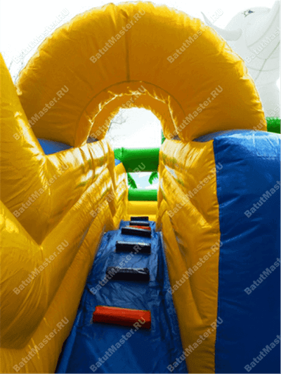 Детский надувной батут-горка "Задорный слонёнок"