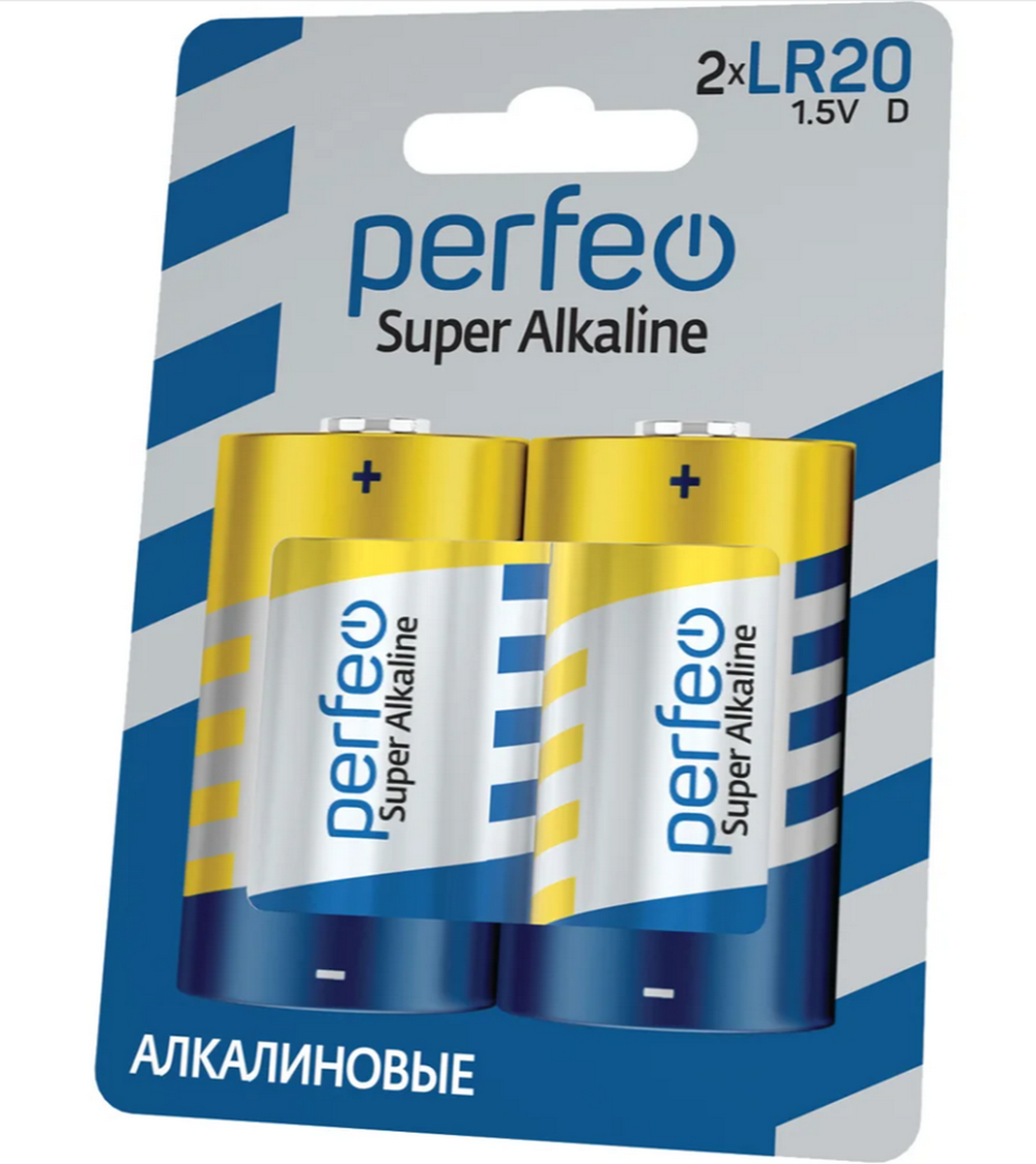 Батарейка LR 20/2BL Perfeo Super alcaline (2шт)