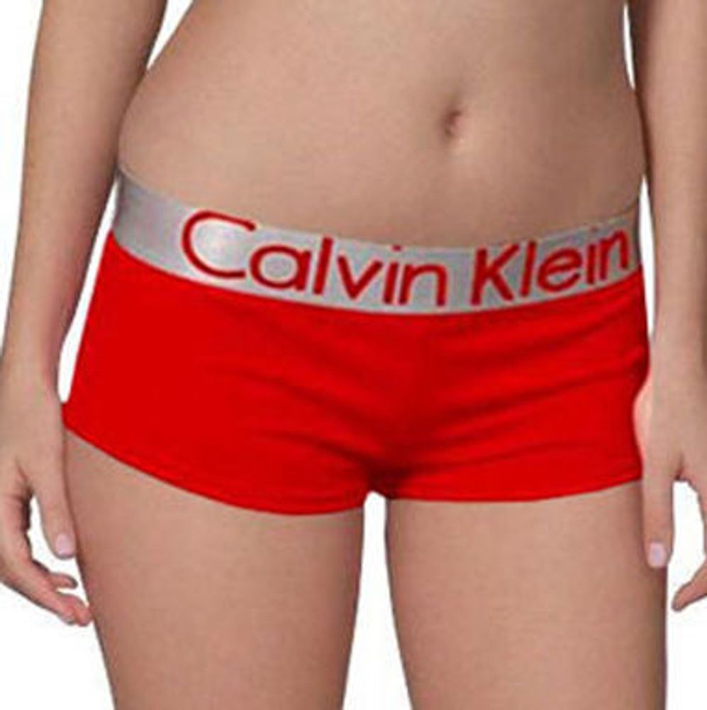 Женские трусы боксеры Calvin Klein Women Steel Boxer Red - купить по  выгодной цене
