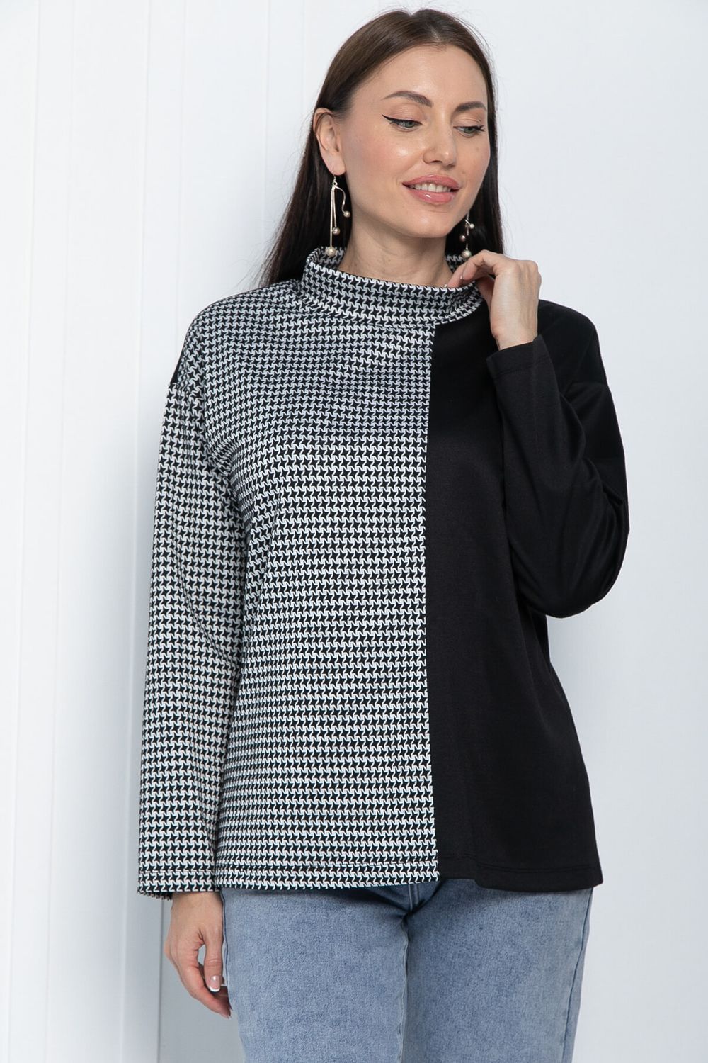 Блуза Элли (черно-белая) Б11305 LT Collection