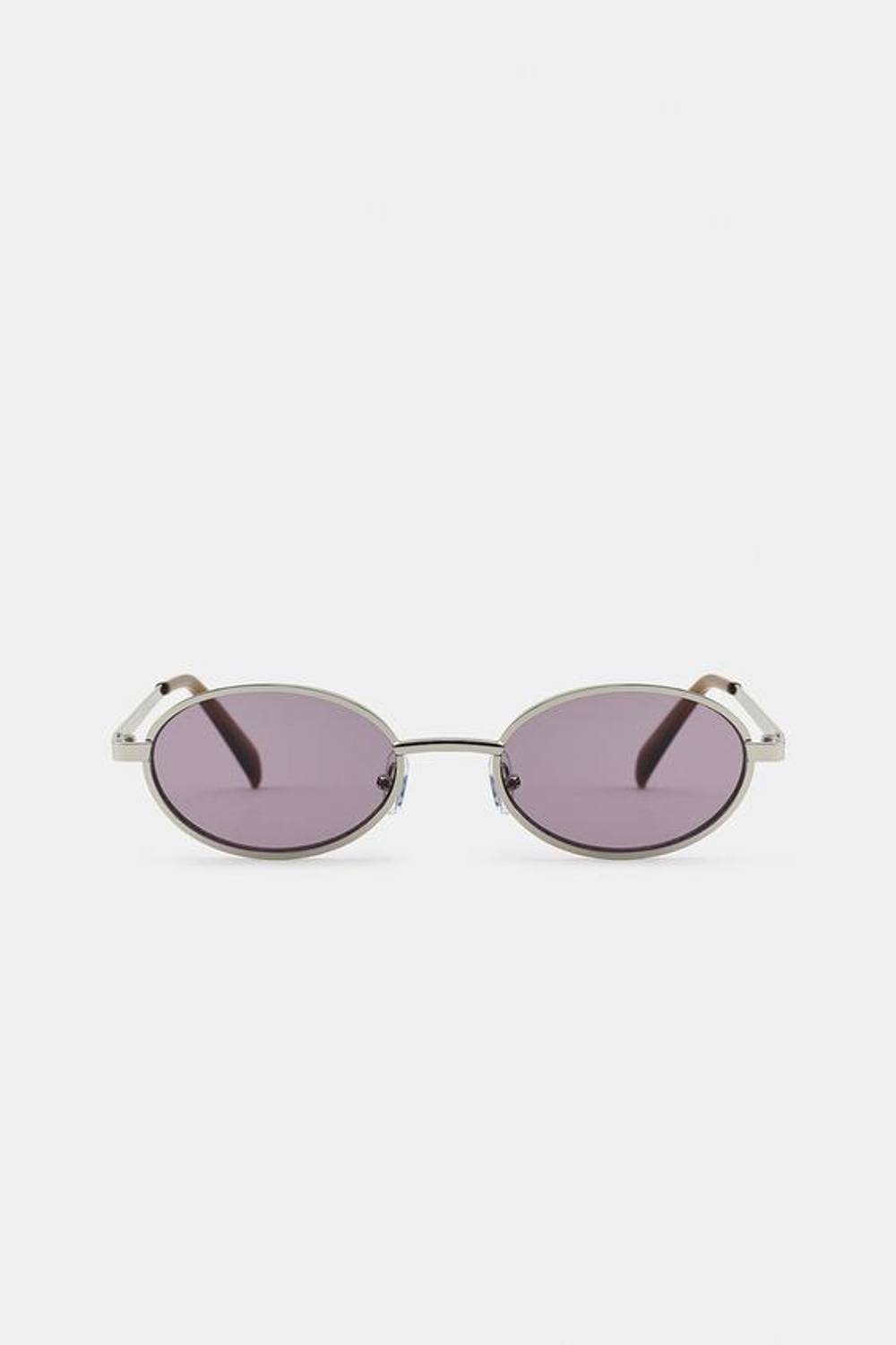 ZARA МЕТАЛЛИЧЕСКИЕ ОВАЛЬНЫЕ СОЛНЦЕЗАЩИТНЫЕ ОЧКИ, СЕРЕБРИСТЫЙ