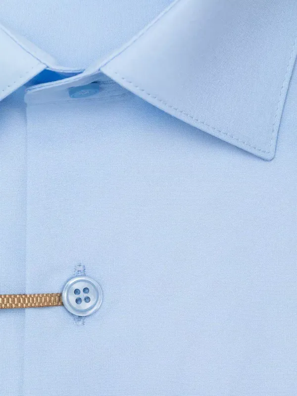 Рубашка под запонки приталенная SLIM FIT с длинным рукавом, голубая