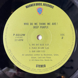 Винтажная виниловая пластинка LP Deep Purple Who Do We Think We Are (Japan 1973) (Obi) (1 Press) Rat Bat Blue