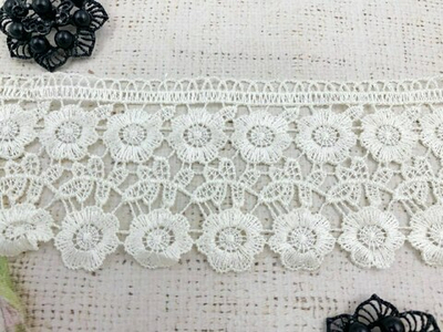 Кружево плетеное, ш. 7,8 см, айвори