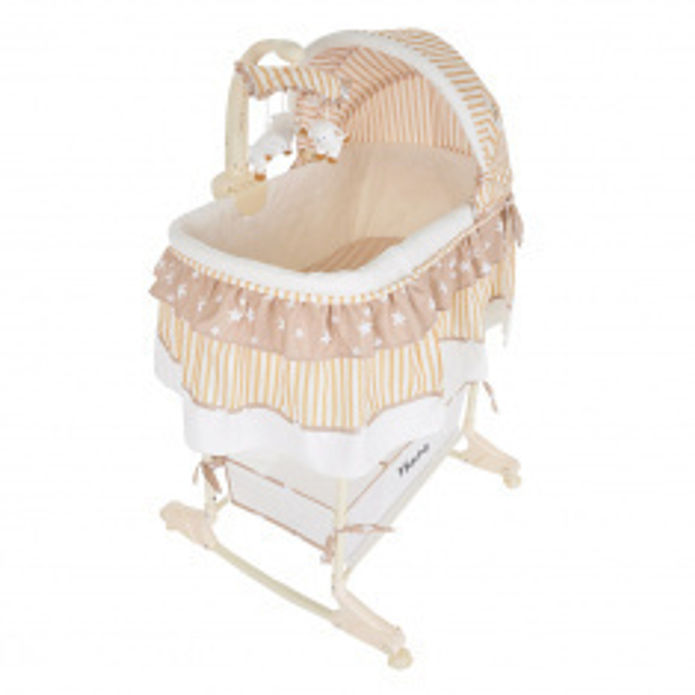 PITUSO КОЛЫБЕЛЬ 3 В 1 VIANA НА КОЛЁСАХ STARS BEIGE/БЕЖЕВЫЙ