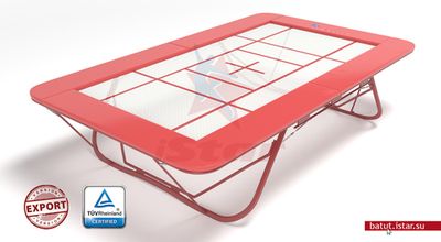 Батут Гимнастический - гнутая рама (овальный профиль) - соревновательная прошитая сетка