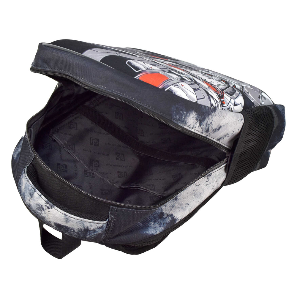 Ранец школьный, Феникс+, 27,5x37,5x14,5 см, полиэстер, ЭВА-панель, сублимационная печать, цветной светоотражающий рант, 1 отделение (-я)