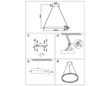 Потолочный светодиодный светильник 35W 3000K-6400K FL5852 BK черный Comfort LineTech Ambrella