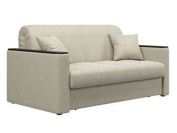 Диван Неаполь 1,2 - Велютто/Velutto  17 бежевый/накладка венге