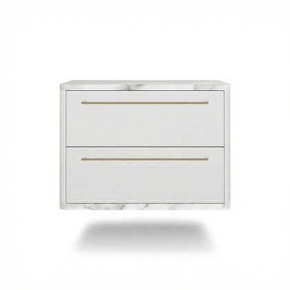 Тумба прикроватная подвесная ROYAL 5202 эко (Мрамор Каррара-р.золото)
