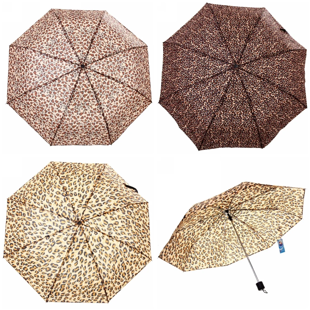 Зонт женский механический «Ultramarine - Леопард», 8 спиц, d-97, длина в слож. виде 23