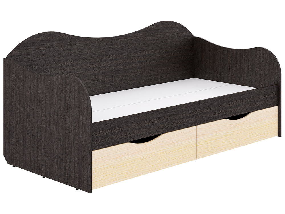 Кровать БОКС 90/2 с ящиками Венге/молоко