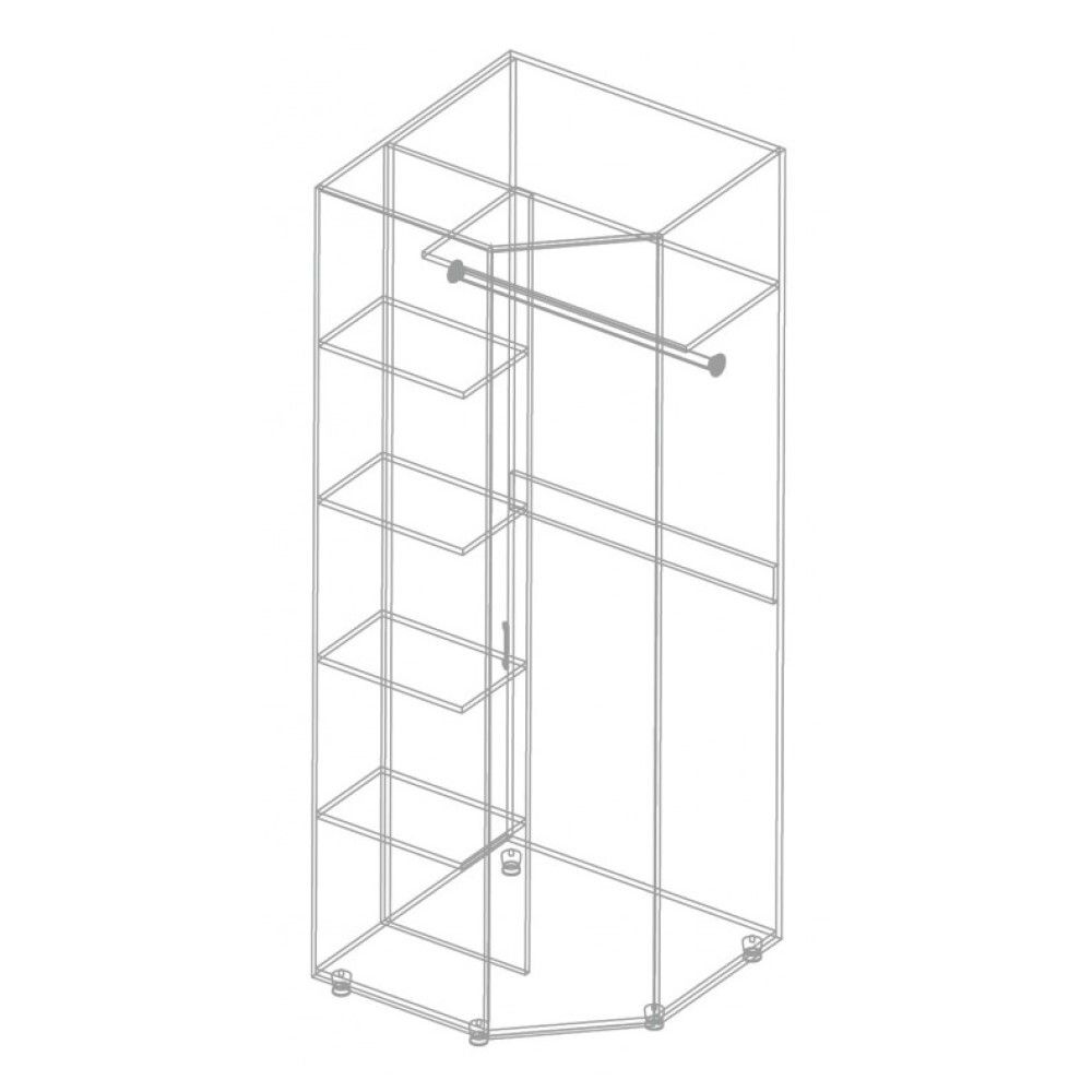 Шкаф угловой МС "Сандра" (Белый лофт)