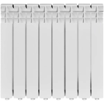 Радиатор алюминиевый ROMMER Optima 500 - 8 секций (подключение боковое, цвет белый)