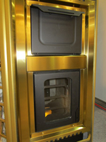 Дровяная печь для бани ЕРМАК 30 СЕТКА-ЛЮКС GOLD (Нерж.)