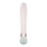 Зелёно-розовый вибратор-кролик 20см с функцией нагрева Satisfyer Heat Wave