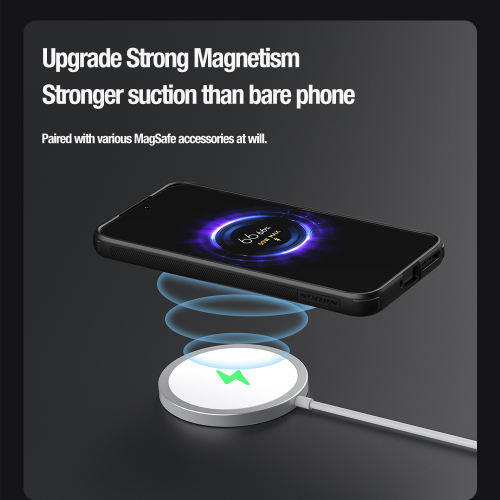 Текстурный чехол от Nillkin с металлической откидной крышкой на Xiaomi 14 Pro, серия Textured Prop Magnetic (с поддержкой магнитной беспроводной зарядки MagSafe)