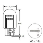 Лампа 2-х контактная (стеклянный цоколь) TESLAFT 1 шт. арт. 142929