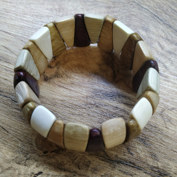 Браслет Заборчик, дерево, цвет ассорти, ширина 27 мм