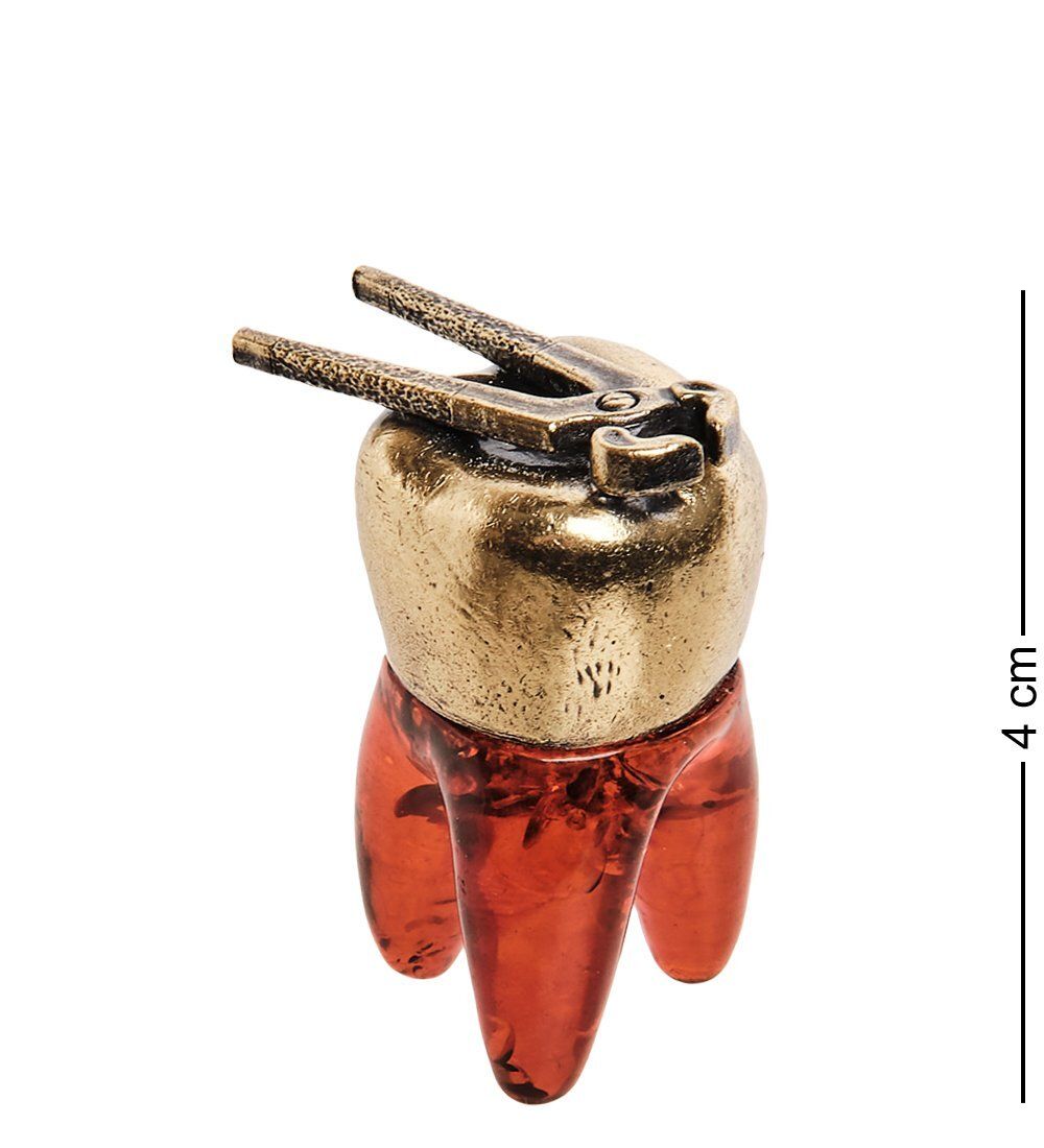 AM-2762 Фигурка «Зуб с щипцами» (латунь, янтарь)