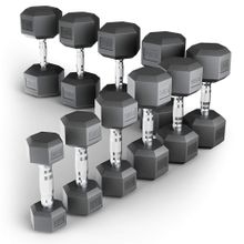 Ряд гантелей гексагональных UNIX Fit обрезиненные от 2,5 до 25 кг