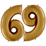 Шар фольгированный Цифра 6 101 см (Золотой)