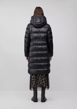 Стеганое пальто с капюшоном наполнитель пух/перо Black Label