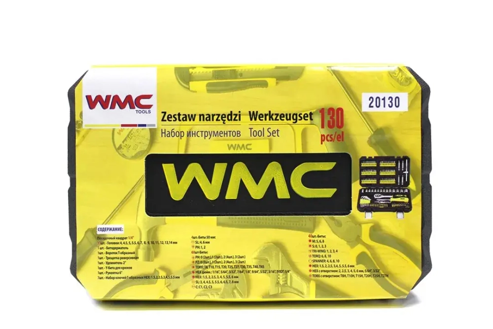 Набор инструментов 130пр. 1/4''(6гр. 4-14мм) WMC TOOLS WMC-20130