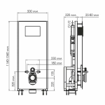 Инсталляция для унитаза WasserKraft Glan 66TLT.010.ME.BL.WM02 с белой матовой кнопкой