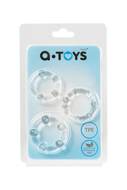Набор эрекционных колец на пенис A-Toys by TOYFA, силикон, прозрачный, Ø 3,5/3/2 см