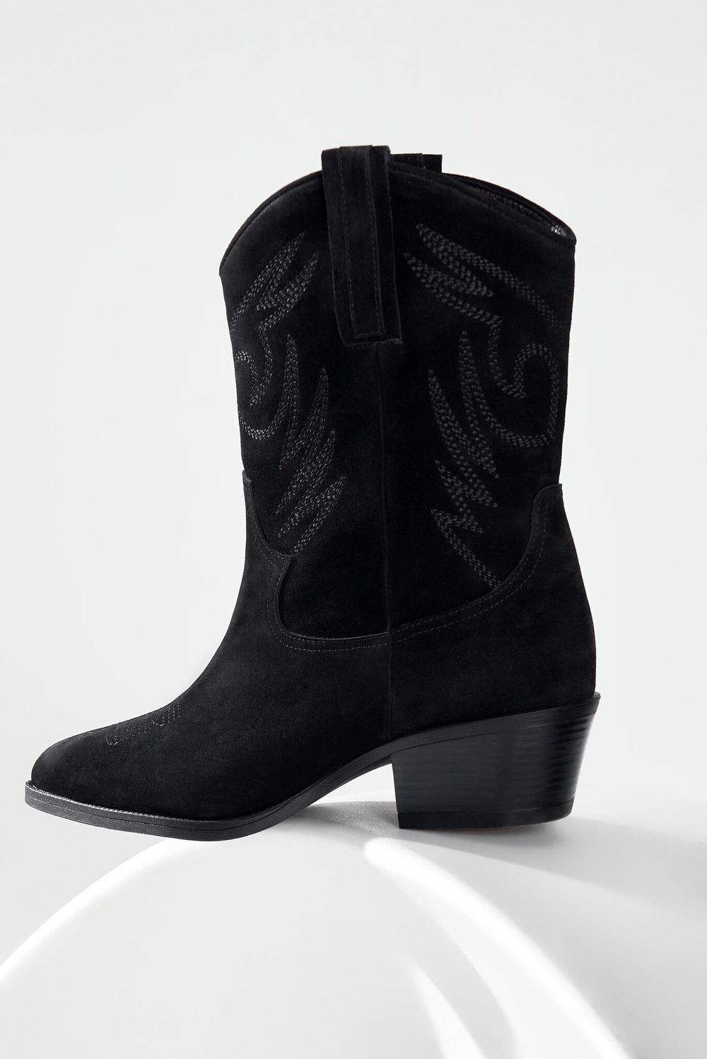 Казаки миди из натуральной замши BELLE / черный