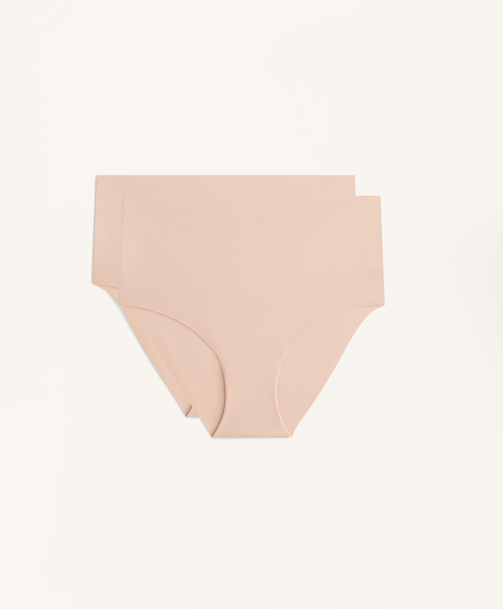 OYSHO Набор из трех пар классических трусов средней посадки из полиамидной смеси, бежевый