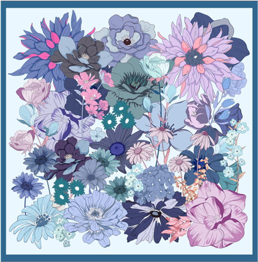 Платок двойной печати 64x64 см AV-AM50302