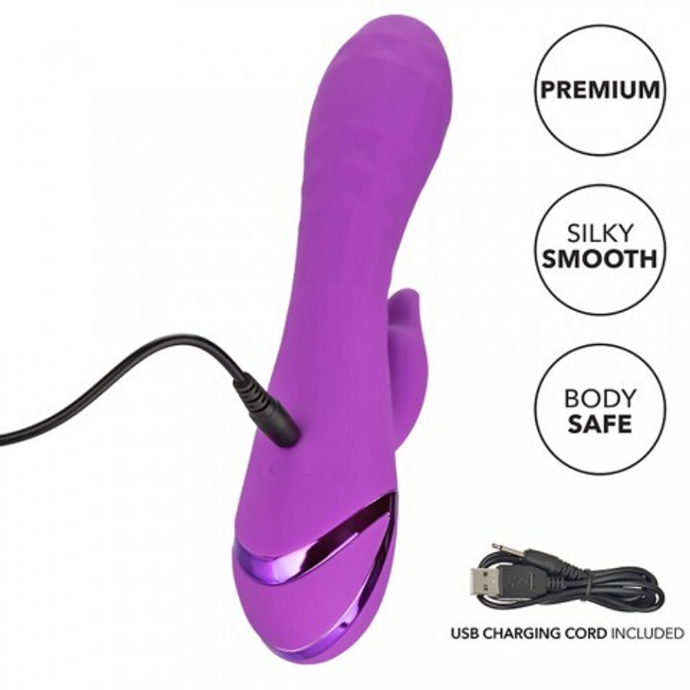 Вибромассажер-кролик CalExotics California Dreaming Valley Vamp с ритмичным стимулятором (12.75x3.75 см)