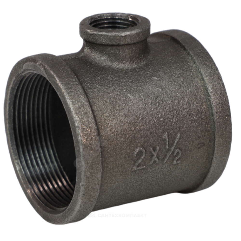 Тройник черный, переходной, ВР-ВР, Fittex PLUS