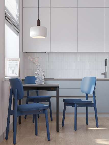 Стул Saga, рогожка, синий