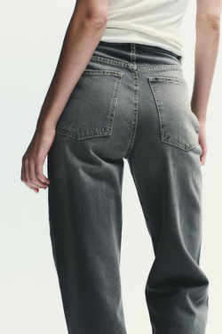 ZARA ДЖИНСЫ TRF WIDE-LEG С ВЫСОКОЙ ПОСАДКОЙ FULL LENGTH, АНТРАЦИТОВО-СЕРЫЙ