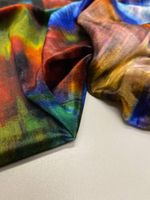 Плательно-костюмный шелковый бархат (Alta Moda for LV, 40%шелк/60%вискоза, Многоцветная абстракция, 131)