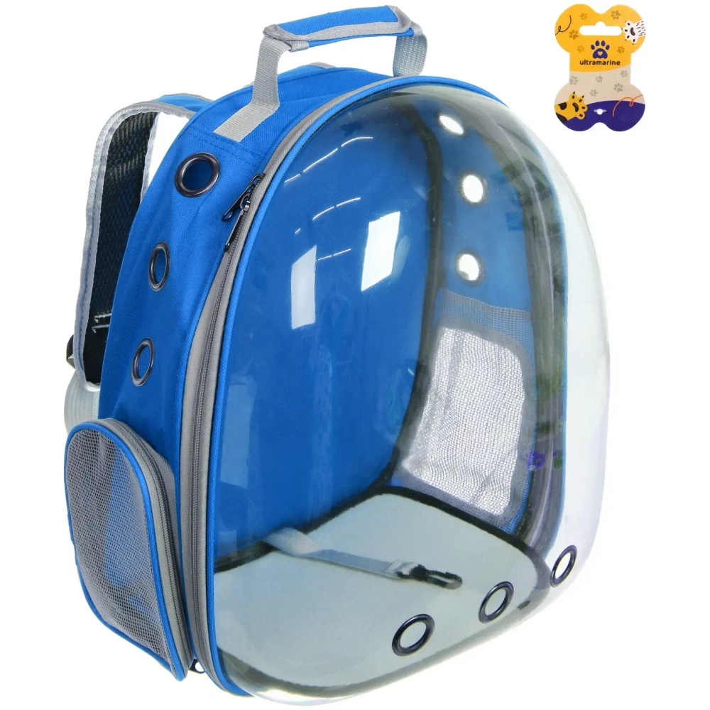 Рюкзак - переноска для животных «ЛЮБИМЫЙ БРО», цвет синий, 27*33*43см/до 7кг (Пакет и Лейбл)