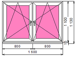 Пластиковое окно 1100 х 1600 ТермА Эко