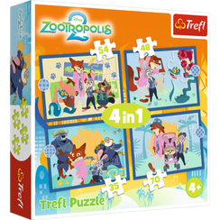 Pazl \ Puzzle \ Пазлы Puzzles - "4in1" - An adventurous Zootopia / Disney Zootopia 2