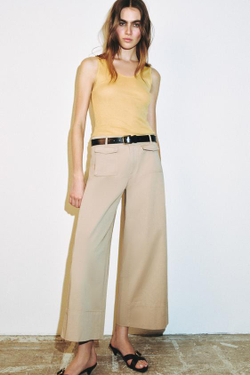 ZARA ДЖИНСОВЫЕ КЮЛОТЫ Z1975, СВЕТЛЫЙ ЖЕЛТО-КОРИЧНЕВЫЙ