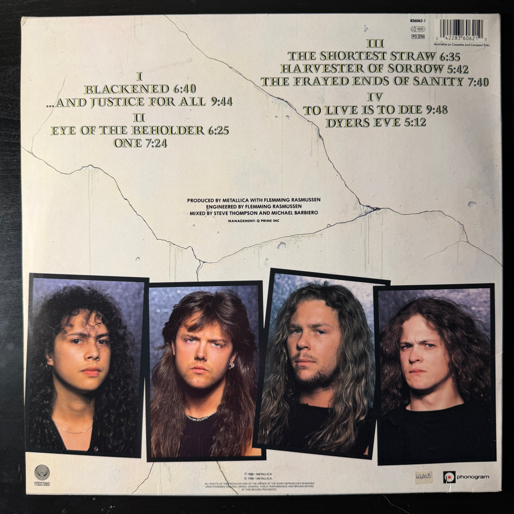 Metallica - ...And Justice For All 2LP (Голландия 1988г.)