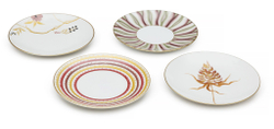 Набор тарелок для салата или десерта 4шт 21см Marie Daage Belle de jour Verdure Sisal Bouquet